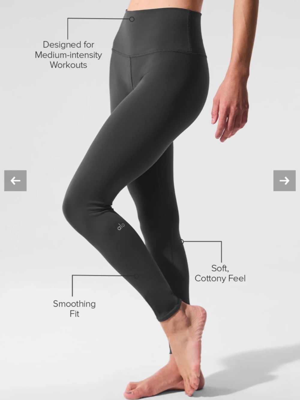 ALO Yoga High-Waist Airbrush Legging — Charcoal Grey - Picture 2 of 6